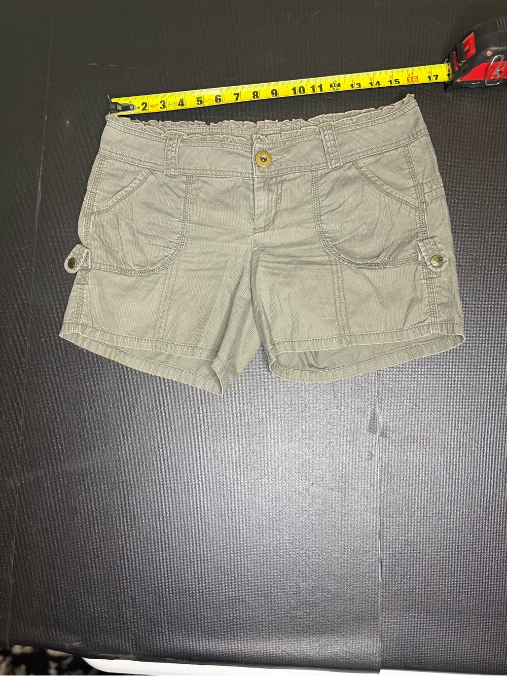 DKNY Olive Green Utility Jean Shorts